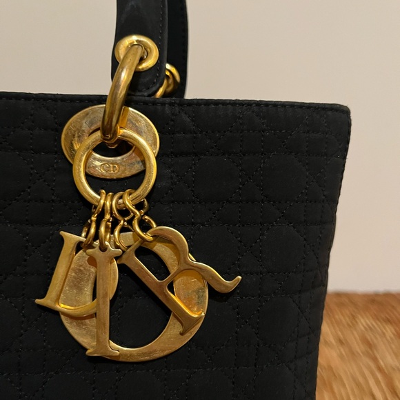 Authentic Lady Dior Black Cannage fabric bag with Gold Hardware - Picture 4 of 10